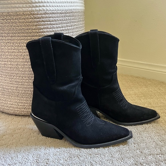 ANINE BING Black Mid Tania Boots size 7 - Picture 6 of 8
